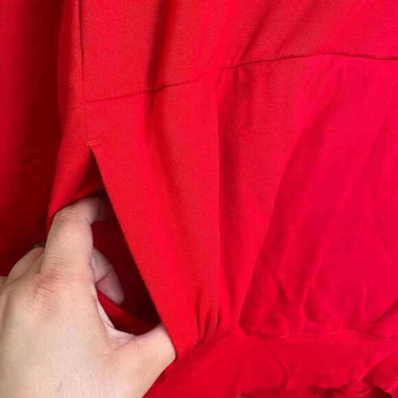 Express Lipstick Red Oversized V Neck Pullover Dolman Style Sweater Small - Picture 3 of 7